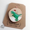 Boule de Noël tyrannosaure personnalisée d'un prénom de garçon ou fille