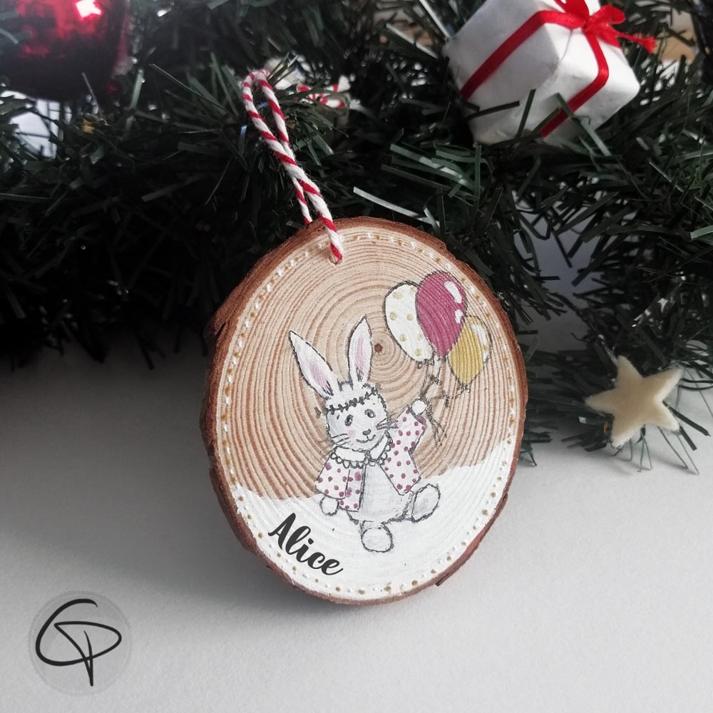 Boule de Noël originale lapin