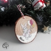 Suspension en bois pour sapin de Noël avec lapin peint artisanalement