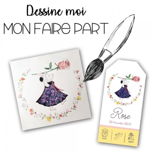 Faire-part de naissance sur mesure avec illustration originale
