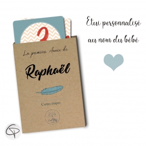 Cartes étapes bébé personnalisé prénom garçon