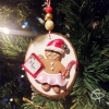 Décoration pour sapin de Noël biscuit jupe rose à personnaliser avec prénom enfant fille