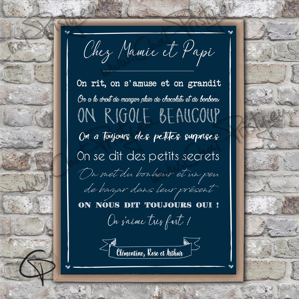 Affiche Chez Papy et Mamie - Le Monde de Bibou