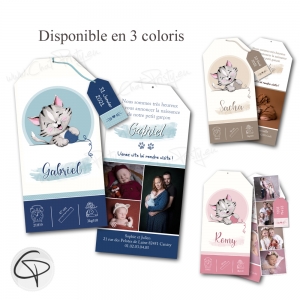 Faire-parts de naissance chat personnalisable