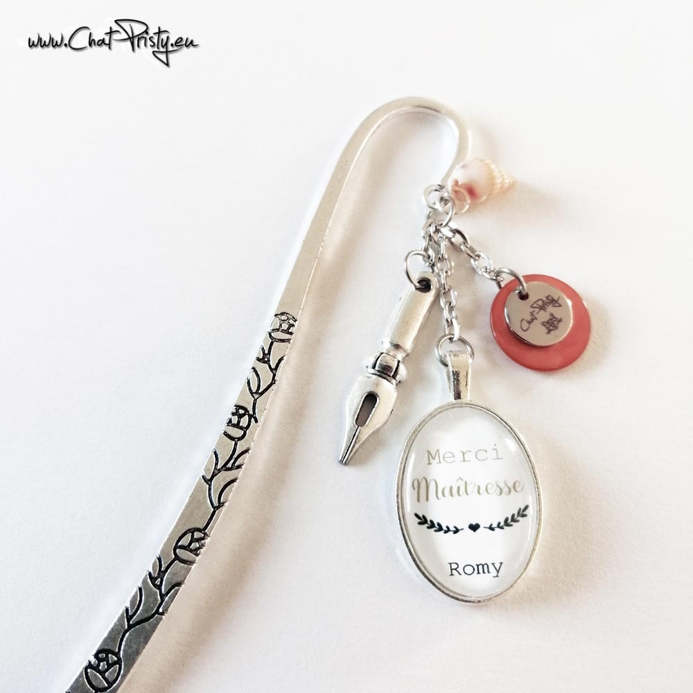 Marque-page maîtresse personnalisé prénom enfant