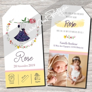 Faire-part naissance doudou