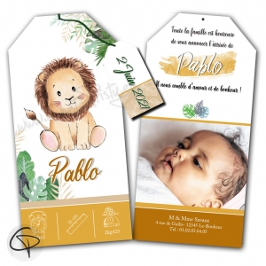 Faire-part de naissance lion