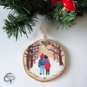 Boule de Noël personnalisée, premier noël, bébé danseuse fimo