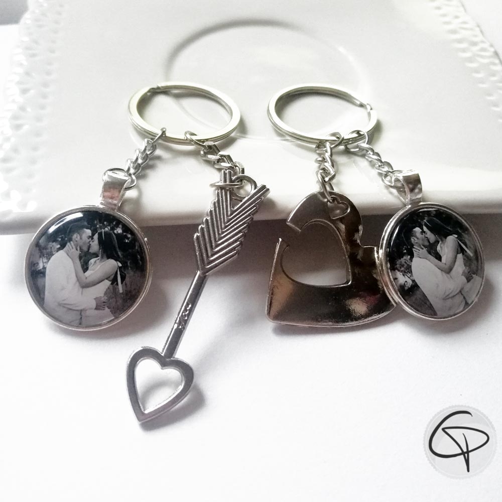 Porte Clé Couple Cœur et Clé I love You 2 Porte Cléfs, idée cadeau - Anneau porte  clé - Creavea