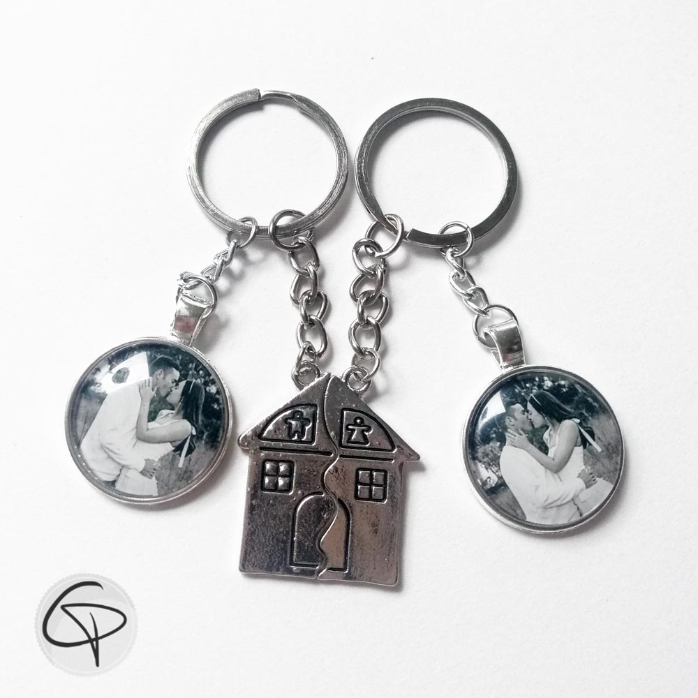 Porte Cle Couple Demi Cœur Aimanté 2 Porte Clef idée cadeau