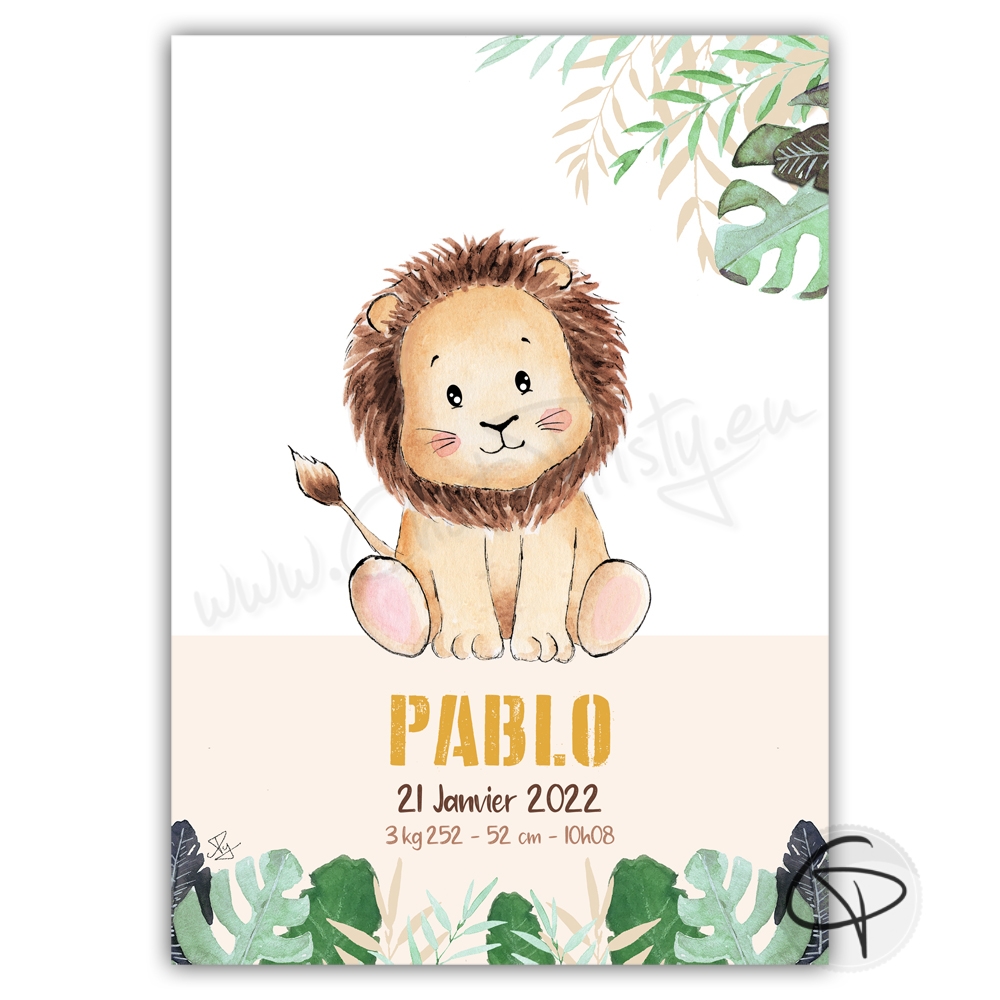 Cadeau Bébé Enfant Petit Roi Lion Prénom Personnalisable