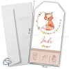 Faire-part de naissance renarde avec enveloppe Clairefontaine