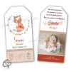 Faire-part naissance fille renarde sans étiquette personnalisable