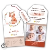 Faire-part naissance fille original aquarelle renarde couronne de fleurs
