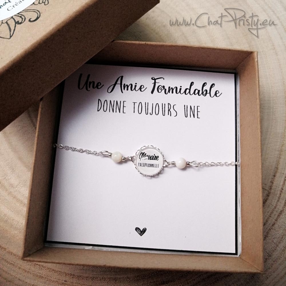 Bracelet marraine message personnalisable