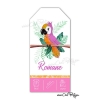 Faire-part naissance tropical fille avec perroquet rose