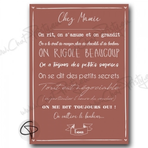 Affiche téléchargeable règles de vie chez papi et mamie