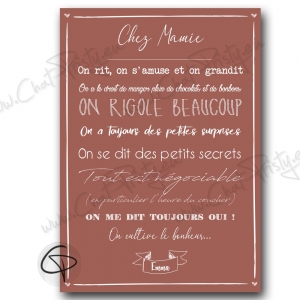 Affiche téléchargeable règles de vie chez papi et mamie