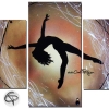 Tableau original ballerine faisant une acrobatie triptyque 