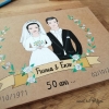 Livre d'or d'anniversaire de mariage avec illustration