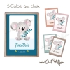 Affiches de naissance koala originales personnalisables