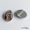 Broche à vêtement avec médaillon photo souvenir