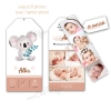 Faire-part naissance koala avec bande photomaton pour ajouter des photos