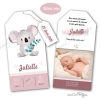 Faire-part de naissance fille thème koala tendre et original