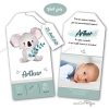 Faire-part naissance aquarelle animaux – modèle koala Chat Pristy