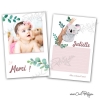 Cartes remerciements naissance koala personnalisée fille