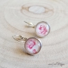 Boucles d’oreilles pivoine roses faites main