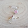 Pendants d'oreilles fleurs roses originales