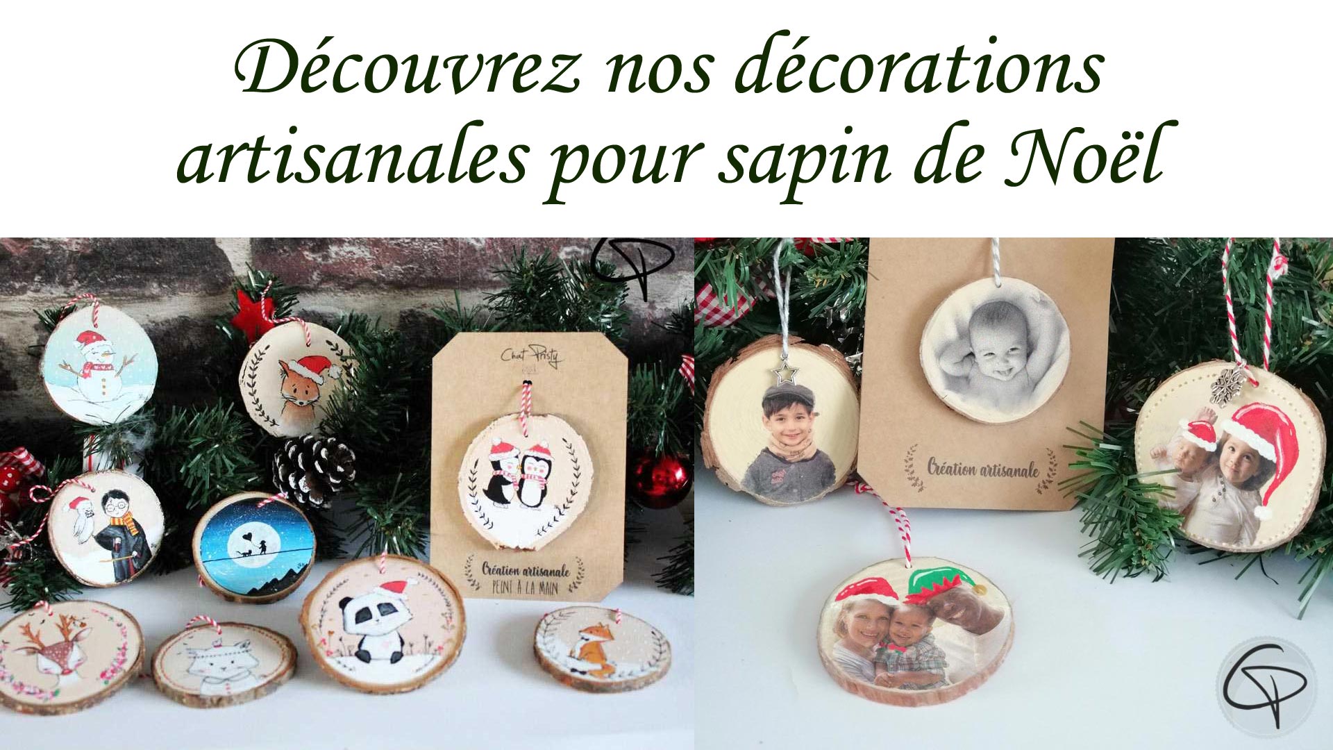 Boules de Noël originales faites main en France cadeau 2022