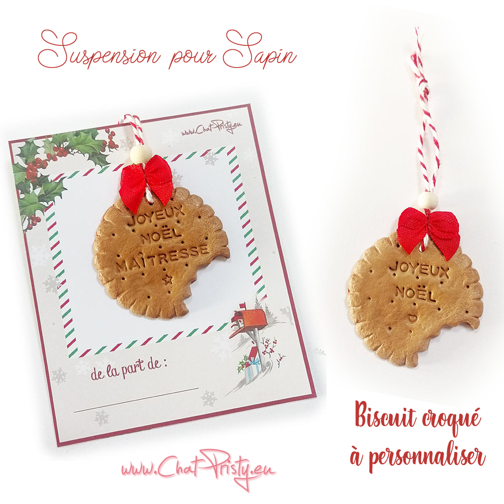 Décoration sapin de Noël original biscuit fait main personnalisable