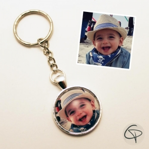 Porte-clé avec photo d'enfant à offrir aux grands-mères