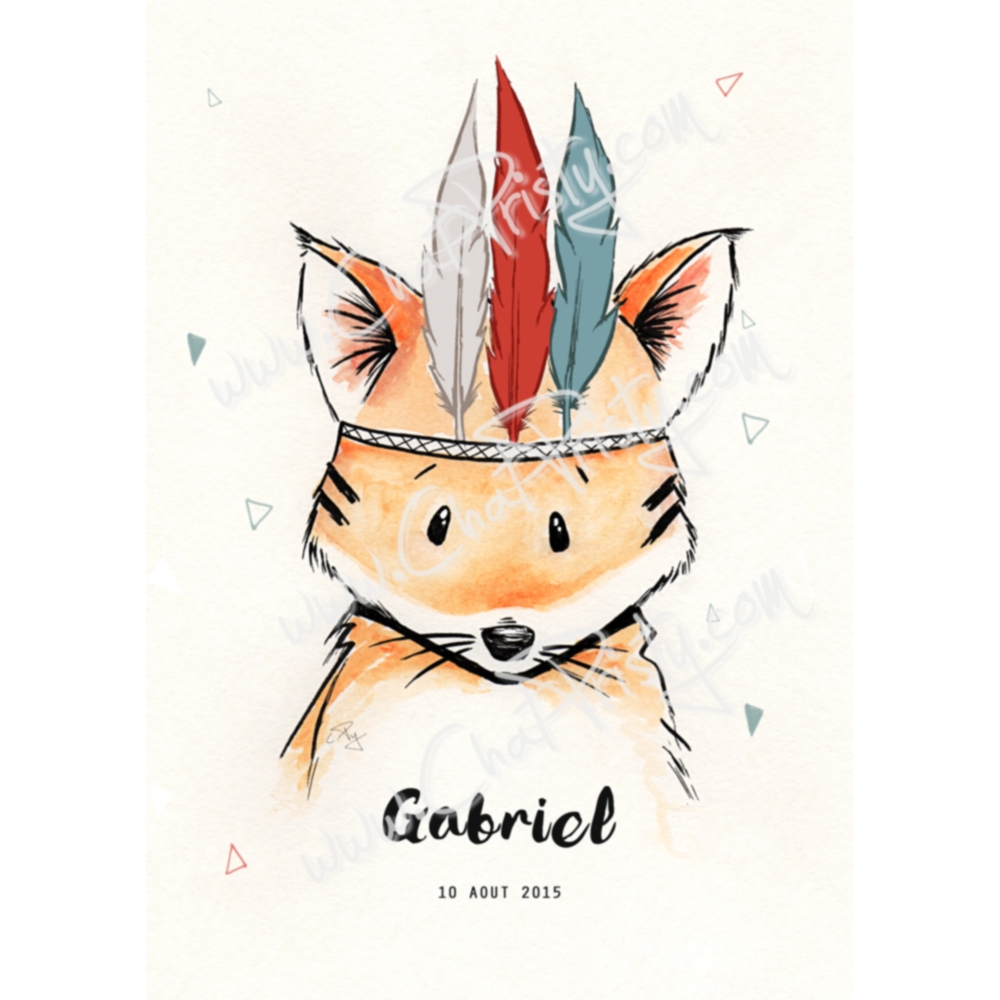 Offrir un cadeau de naissance qui sort de l'ordinaire avec une illustration renard de créateur